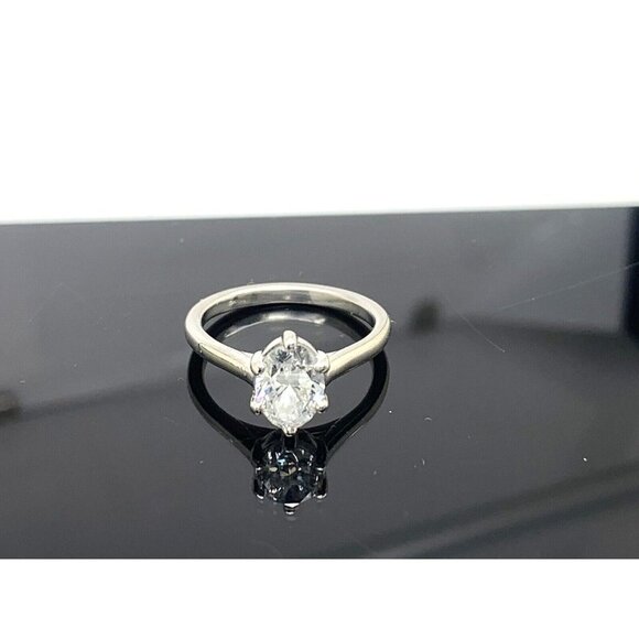 Engagement Ring Diamond 0.96ct GIA VS2 F Platinum Oval Solitaire Size 4.5 - Picture 12 of 15